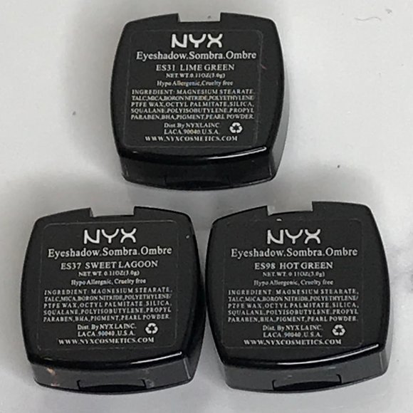 Lot 3 NYX Cosmetics Single Eyeshadows Green - Picture 2 of 3